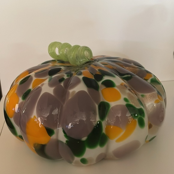 Vintage Murano Mottled Large Pumpkin Squash! Stunning! Unique OOAK! - Picture 8 of 12